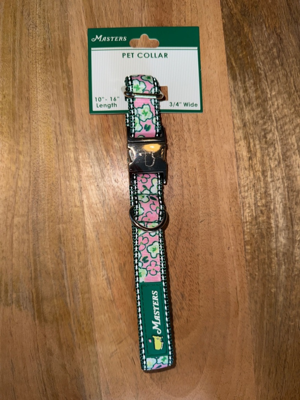 Masters 2026 Floral Dog Collar with Metal Buckle length 10-16”length, 3/4” wide